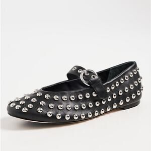 Reformation 'Bethany' Black Ballet Flat Size 5.5